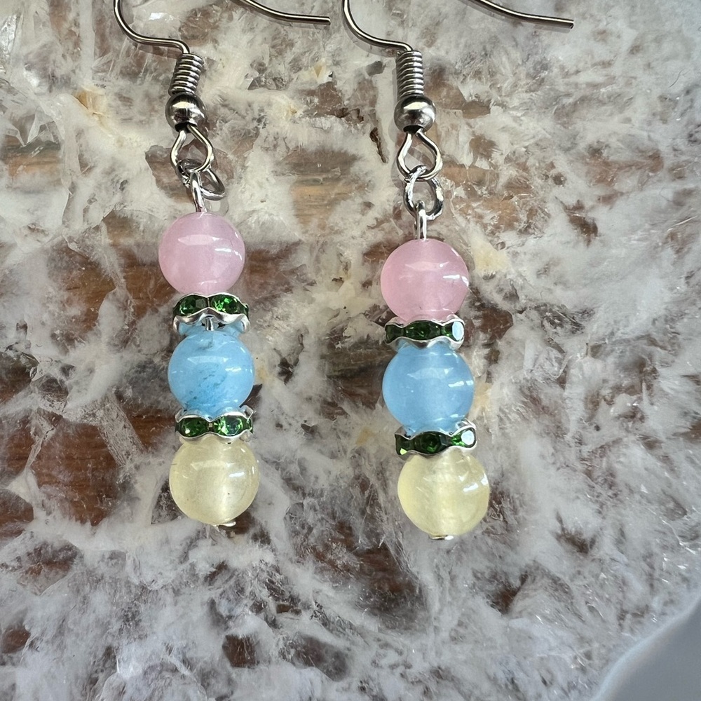 Morganite Dangle Earrings & Morganite Bracelet